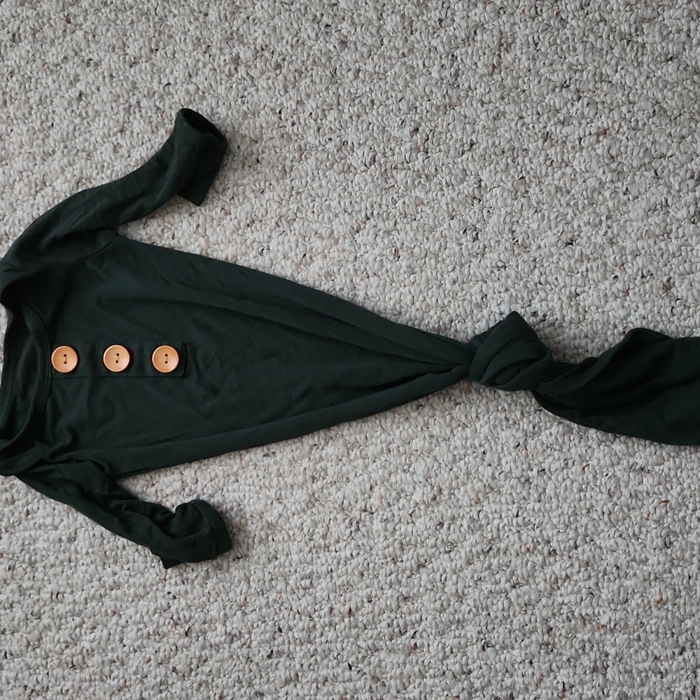 Dark Green Newborn Gown